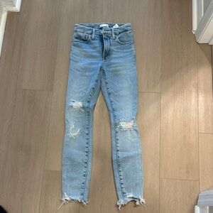 Good American Light Blue Distressed Skinny Jeans